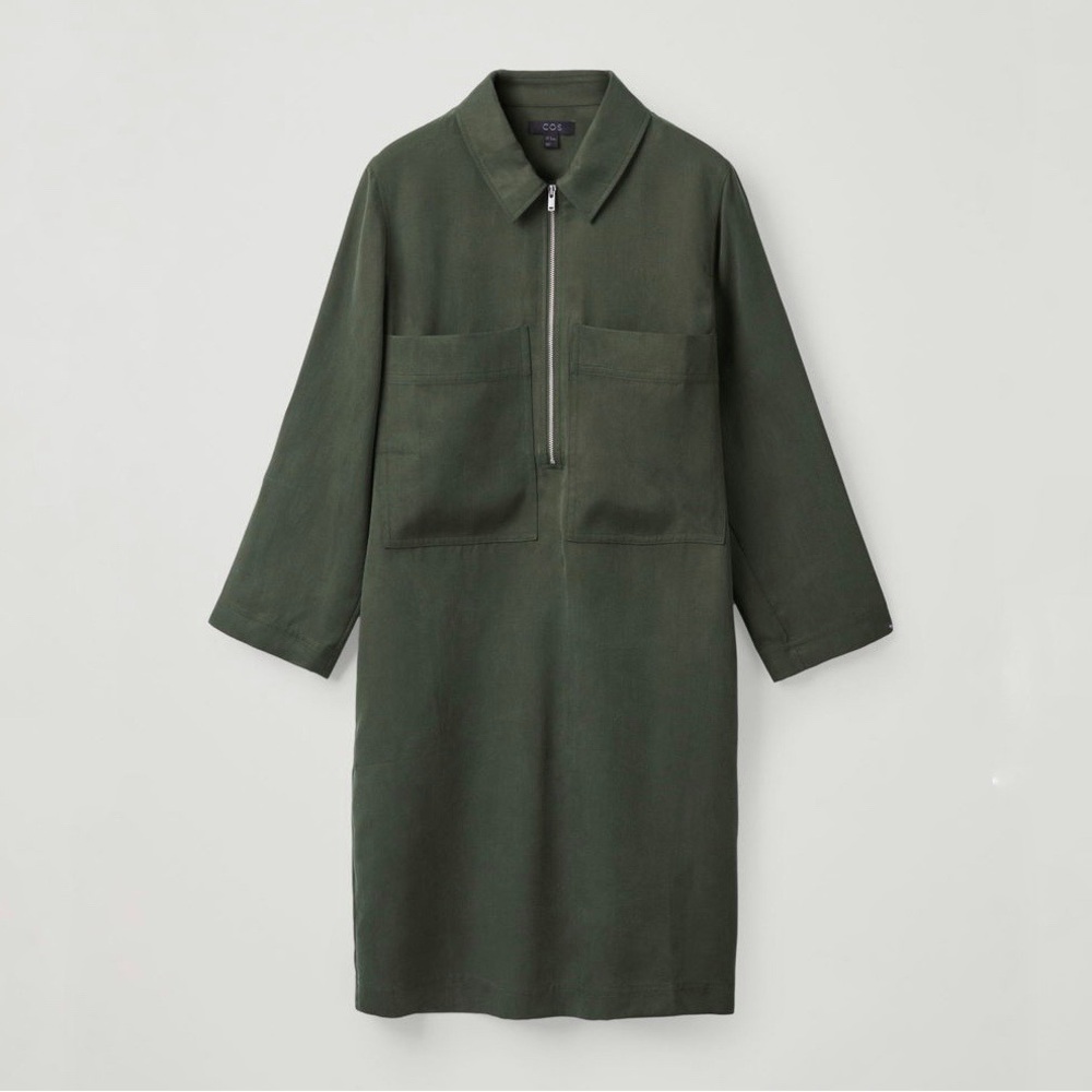 COS Women's Green Zip-Up Dress